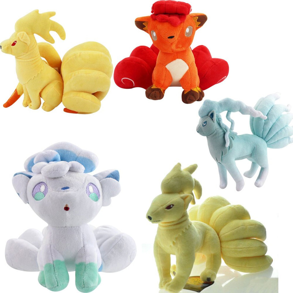 Alolan Vulpix and Ninetales plush toys