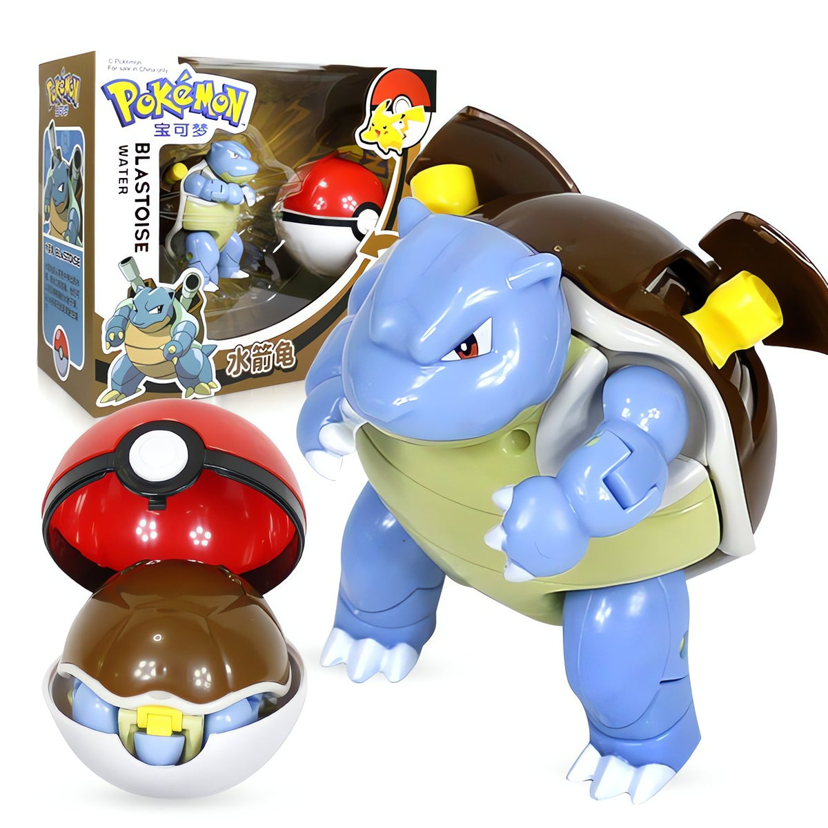 Blastoise figure with Poké Ball