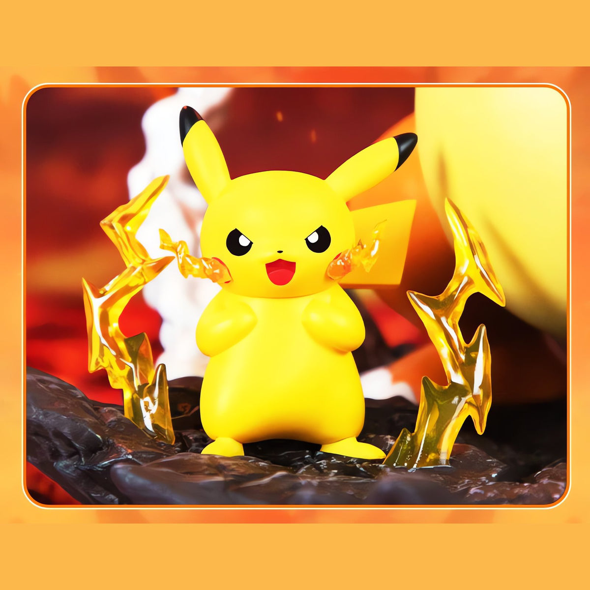 Charizard and Pikachu statue on a rocky base – photo 7