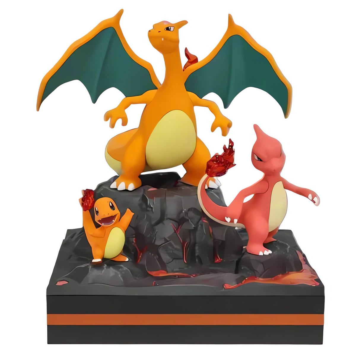 Charmander, Charmeleon and Charizard evolution figures