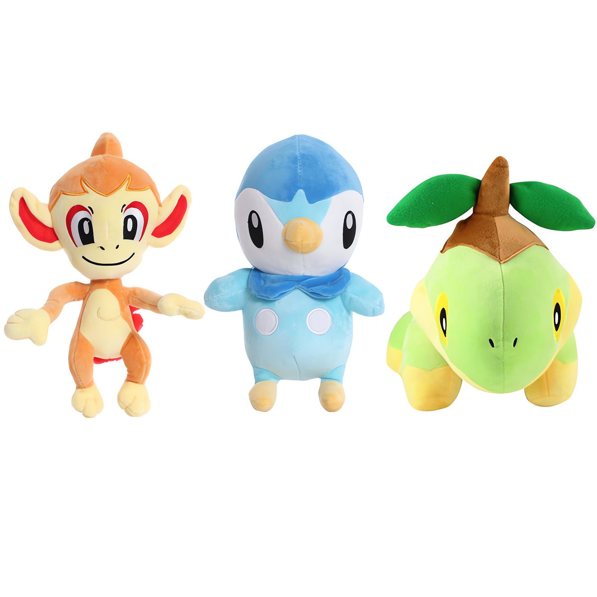 Chimchar, Turtwig and Piplup plush toys