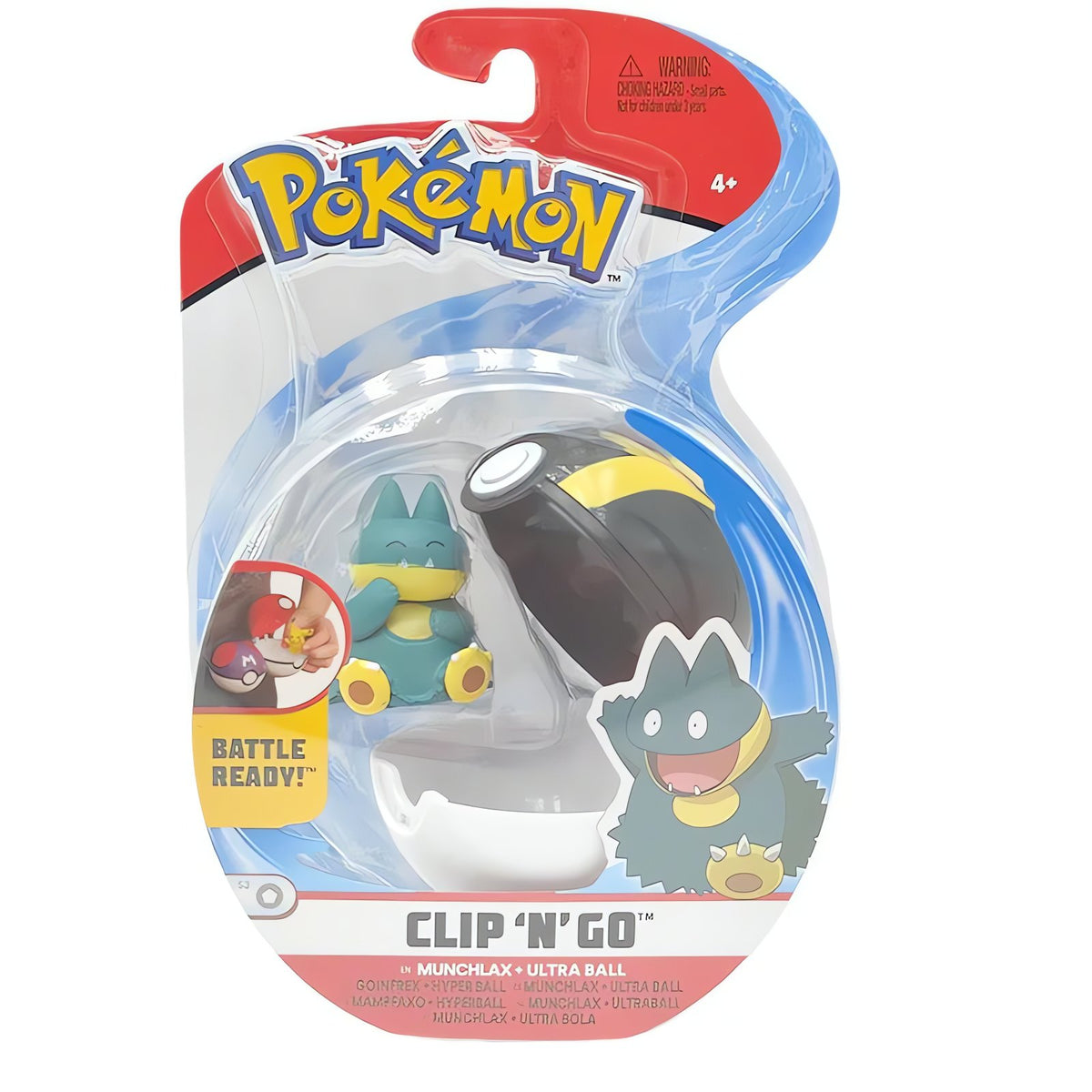 Clip 'N' Go Poké Ball with Pokémon figure – Munchlax
