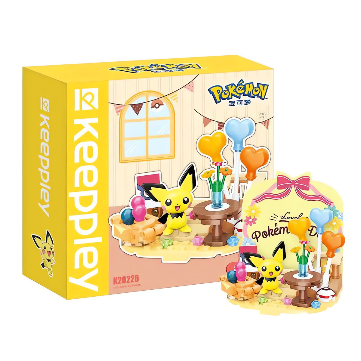Pokémon building block set with Pikachu and heart – Pichu
