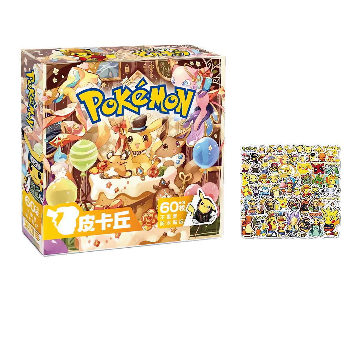 Eevee and Pokémon stickers in a gift box