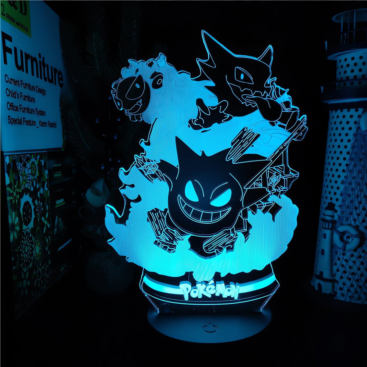Gengar 3D LED night light lamp – photo 11