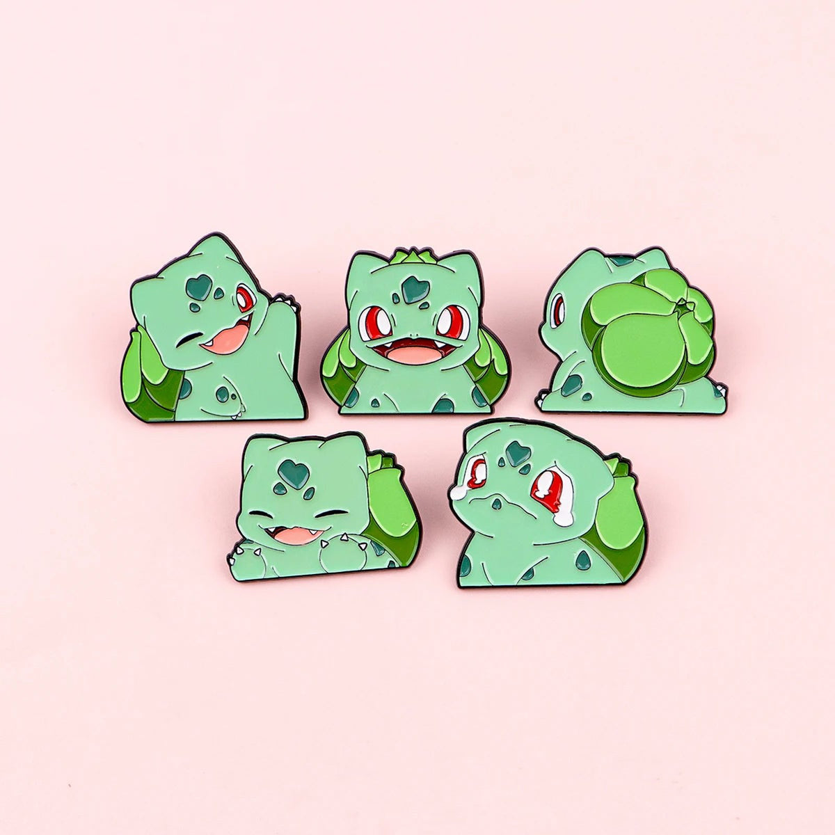 Set of five Pokémon pin badges