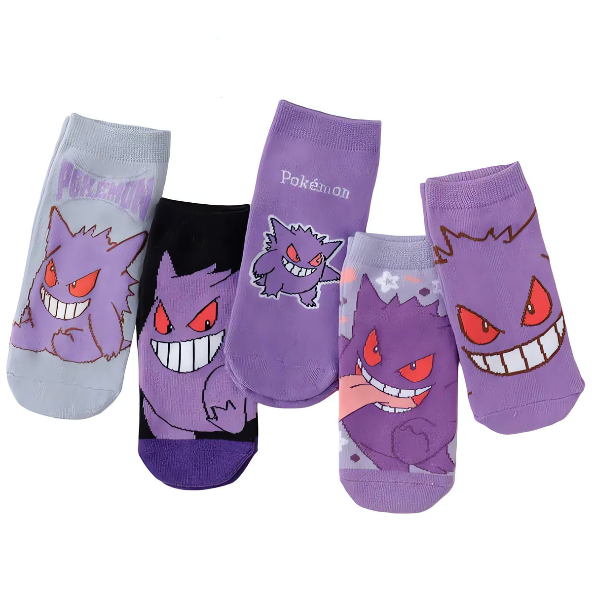 Gengar crew socks, pack of five pairs