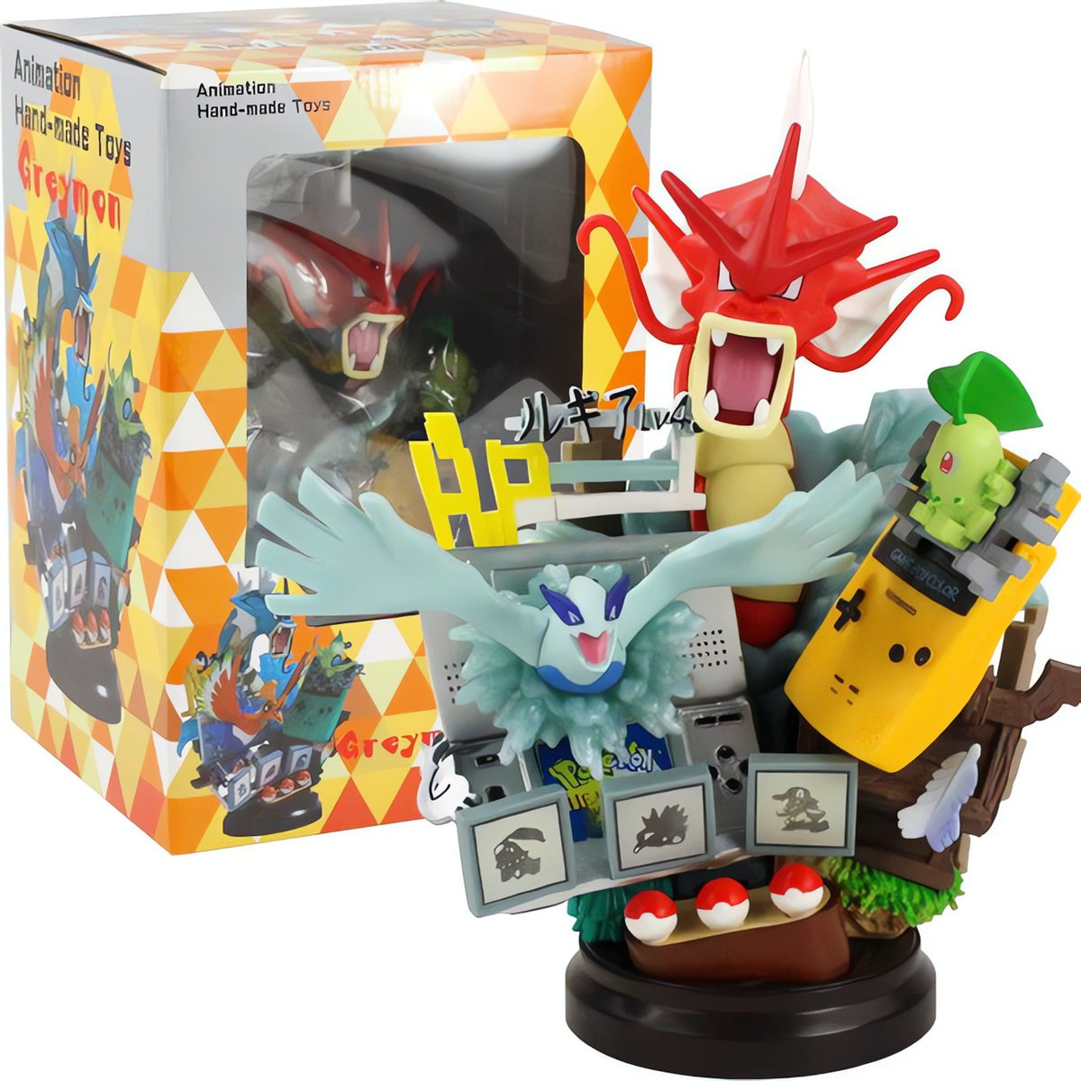 Gyarados statue with Game Boy design – Red