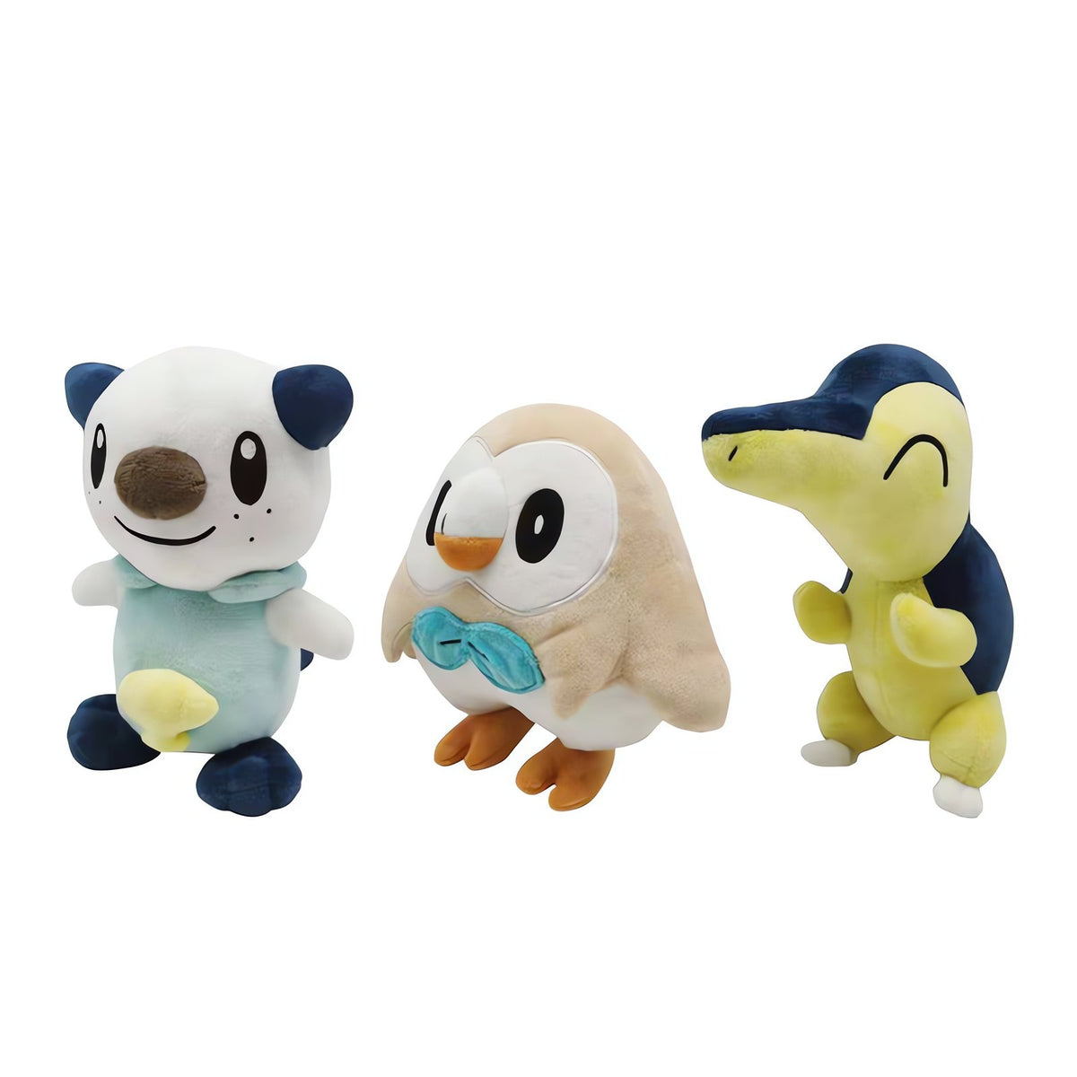 Cyndaquil, Oshawott and Rowlet plush toys