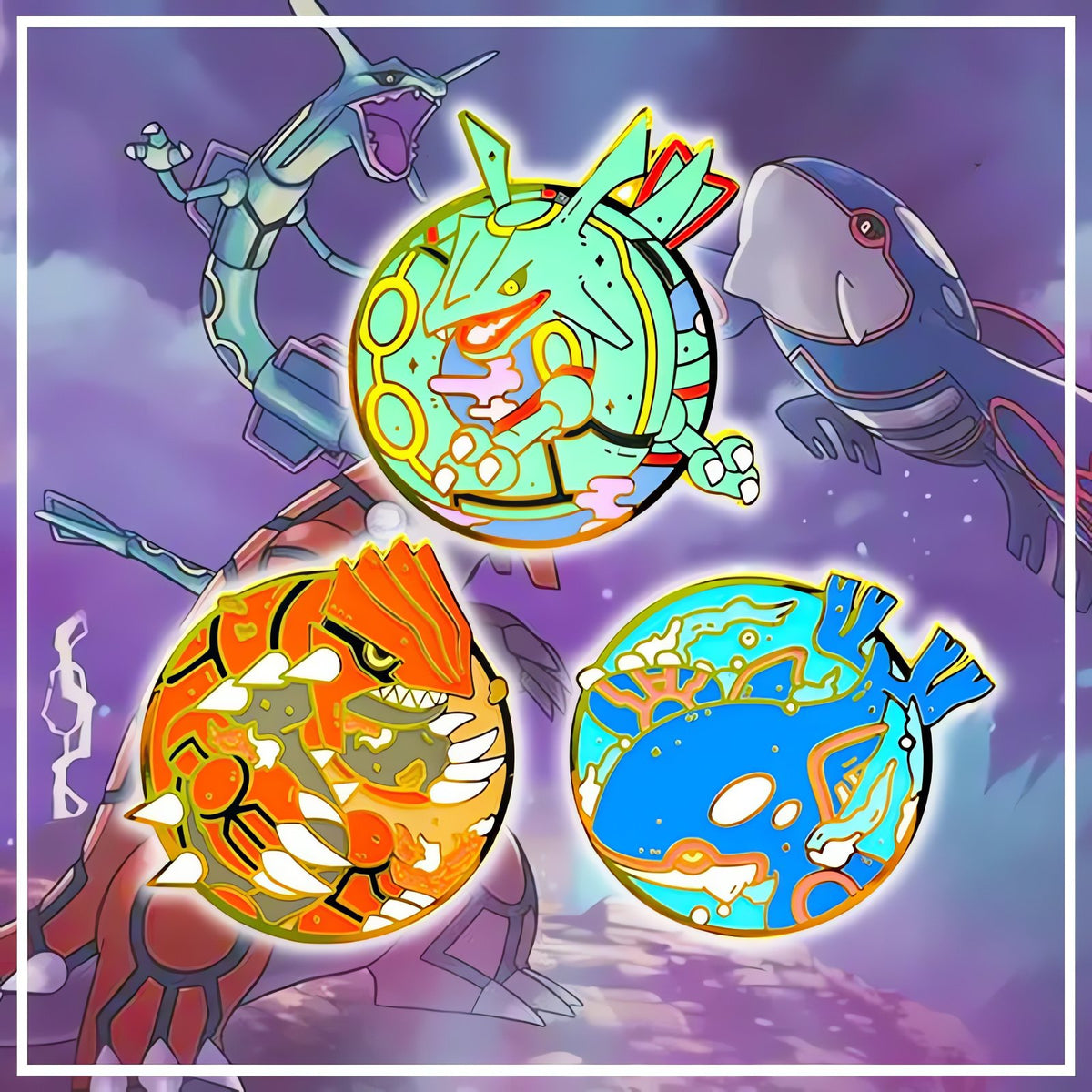 Groudon and Kyogre pin badges
