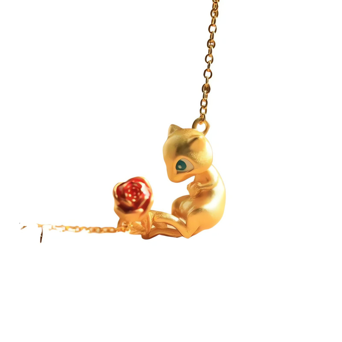 Golden Mew necklace with flower motif – photo 6