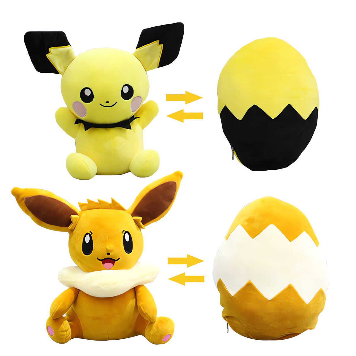 Pichu transforming egg plush toy, 30cm