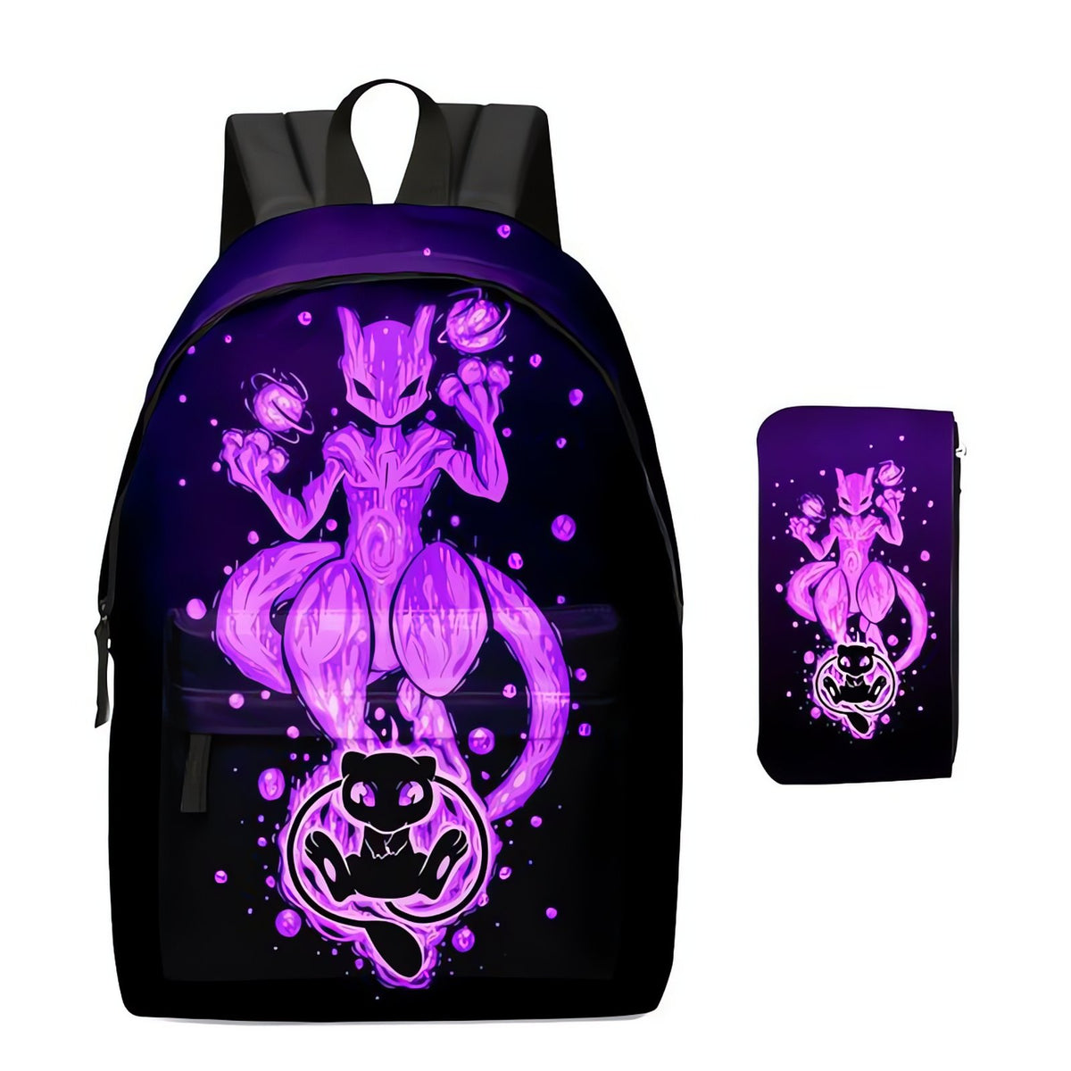 Pikachu backpack with matching pencil case – Mewtwo