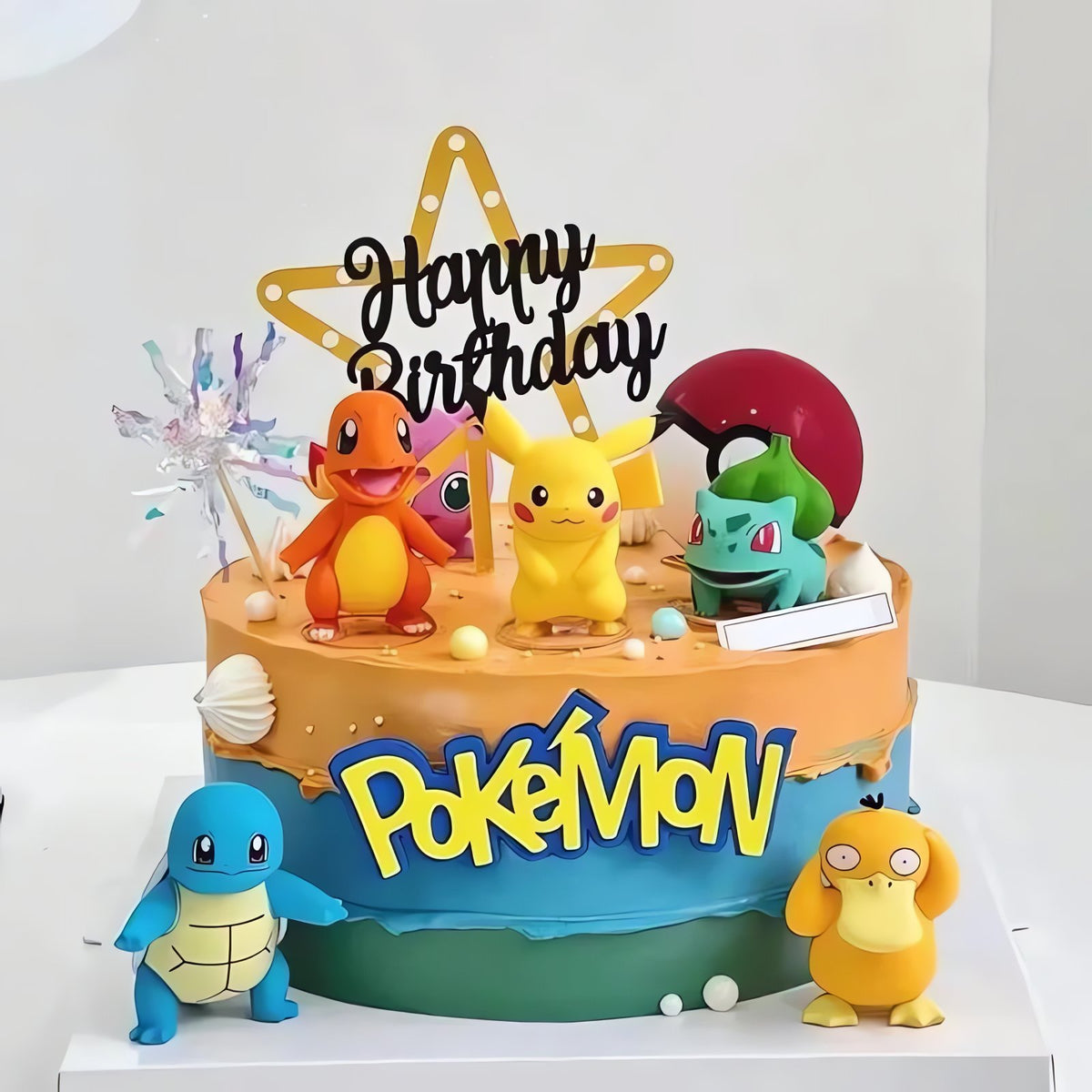 Pikachu birthday cake topper set, 13 pieces
