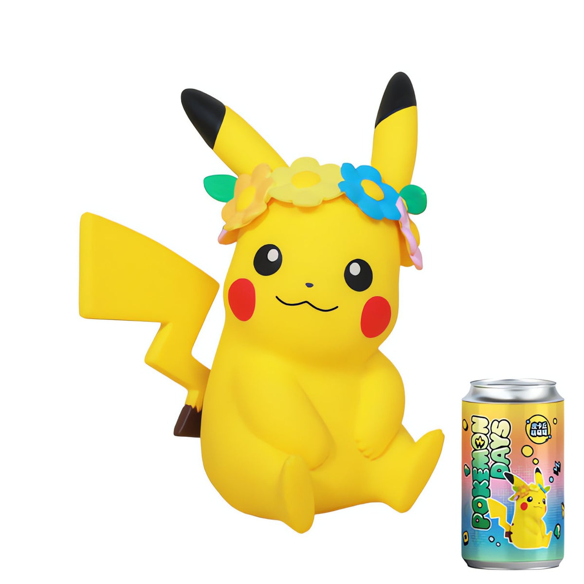 Pikachu collectable figure with decorated tin – Flower Garland Pikachu
