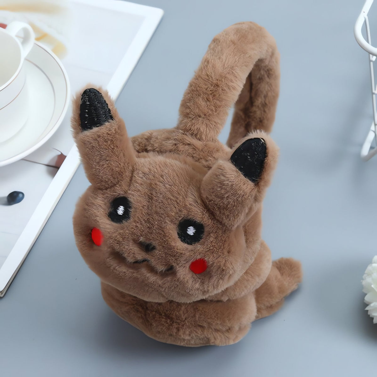 Fluffy Pikachu ear muffs for kids – Pikachu 4