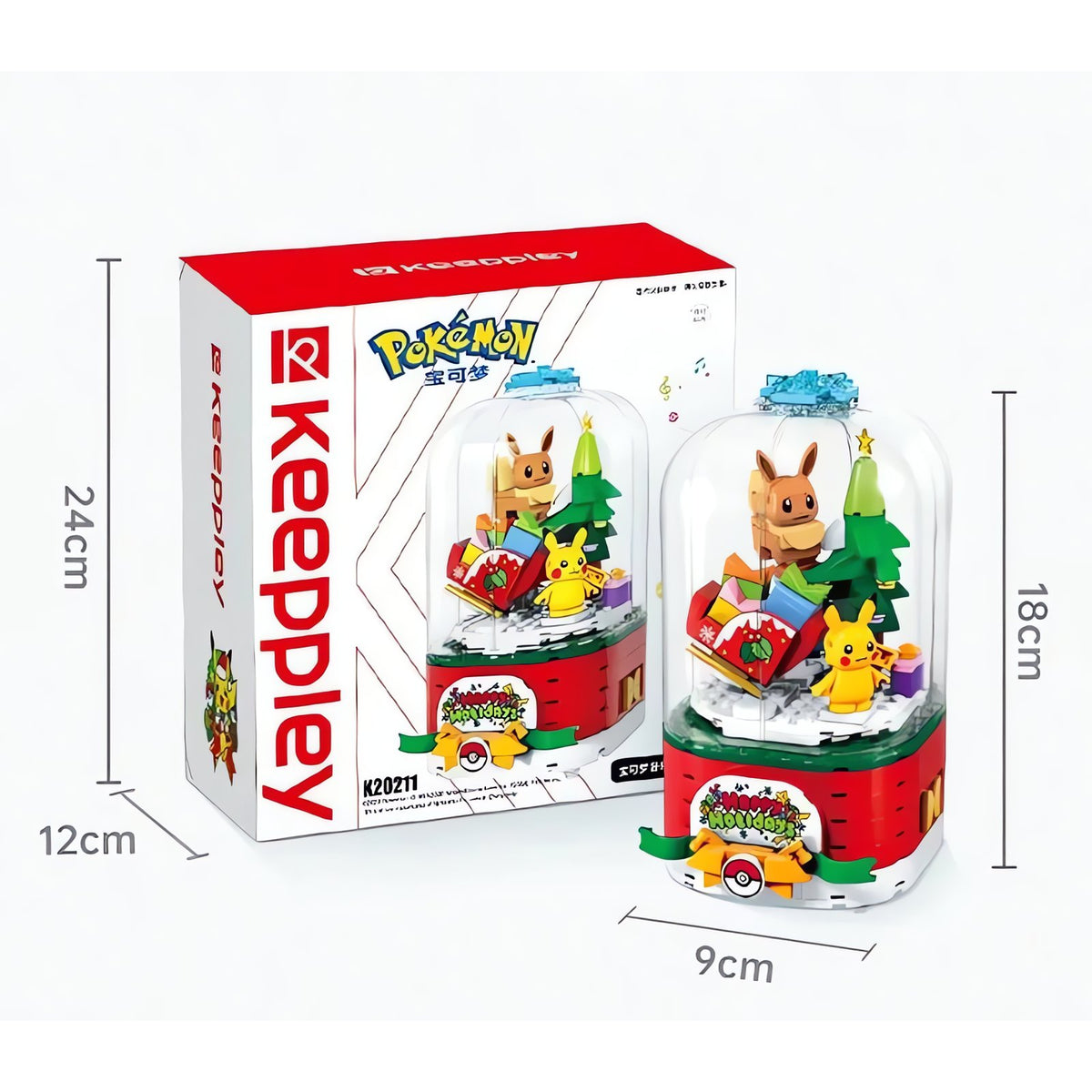Pikachu and Eevee Christmas building block set