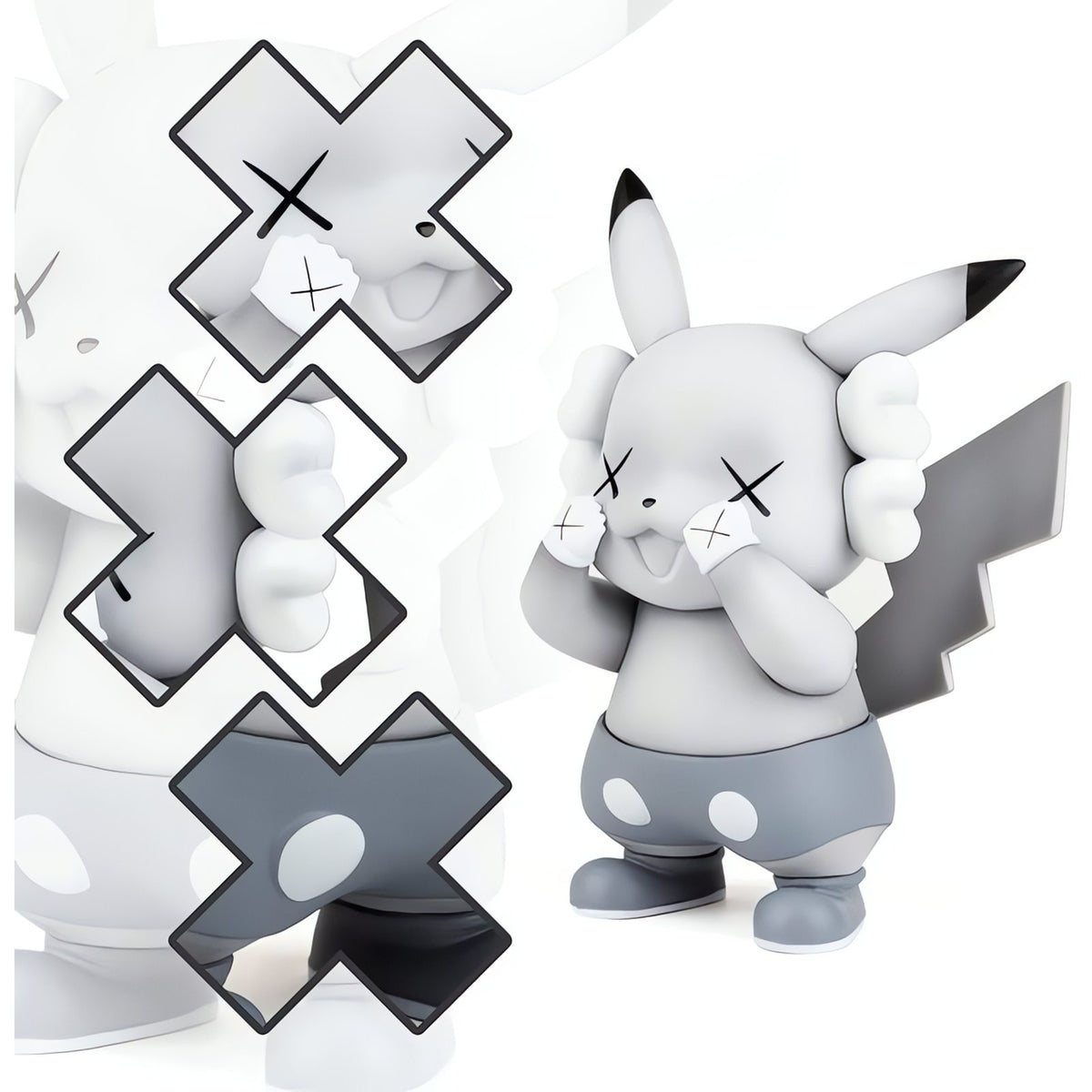 Pikachu figure with gloves and shoes – Grey