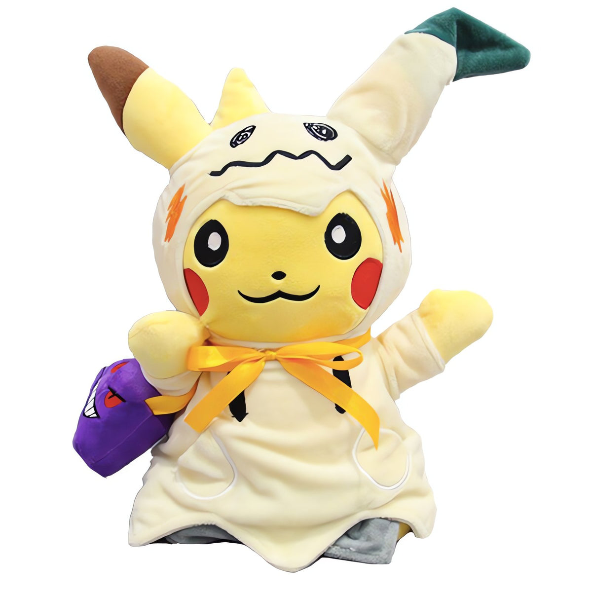 Pikachu plush in Mimikyu costume with Gengar bag – photo 2