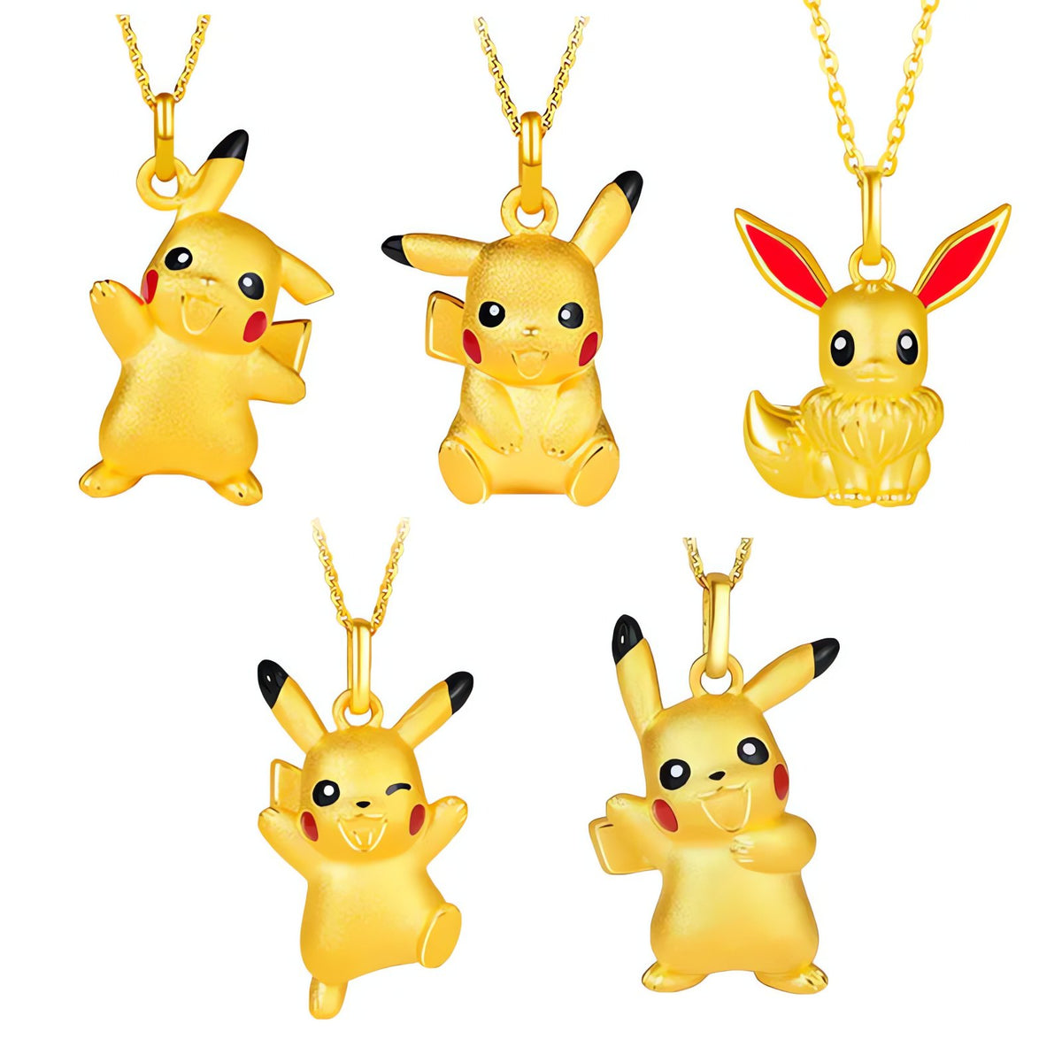 Pikachu necklace and ring jewellery