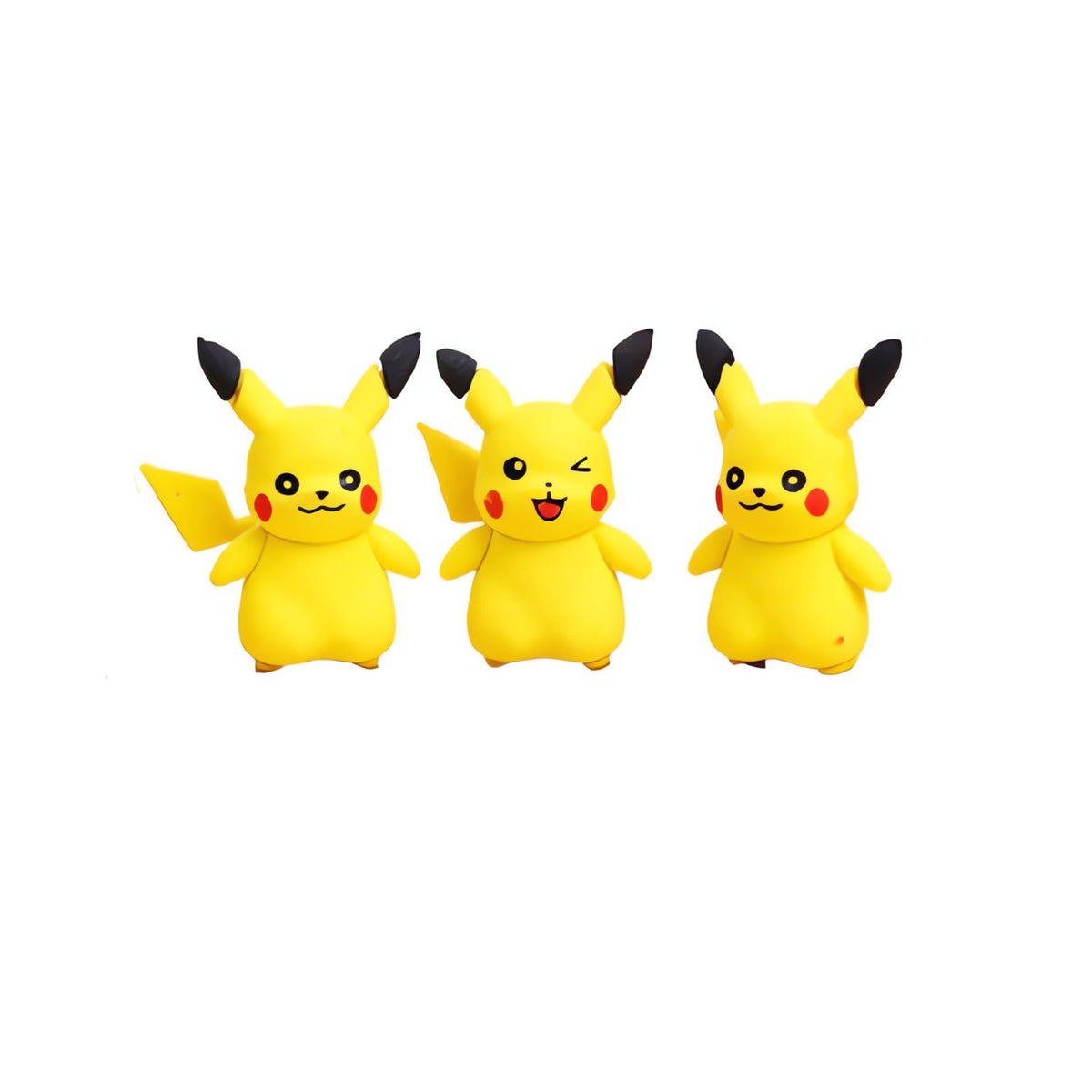 Set of three Pikachu pencil topper erasers