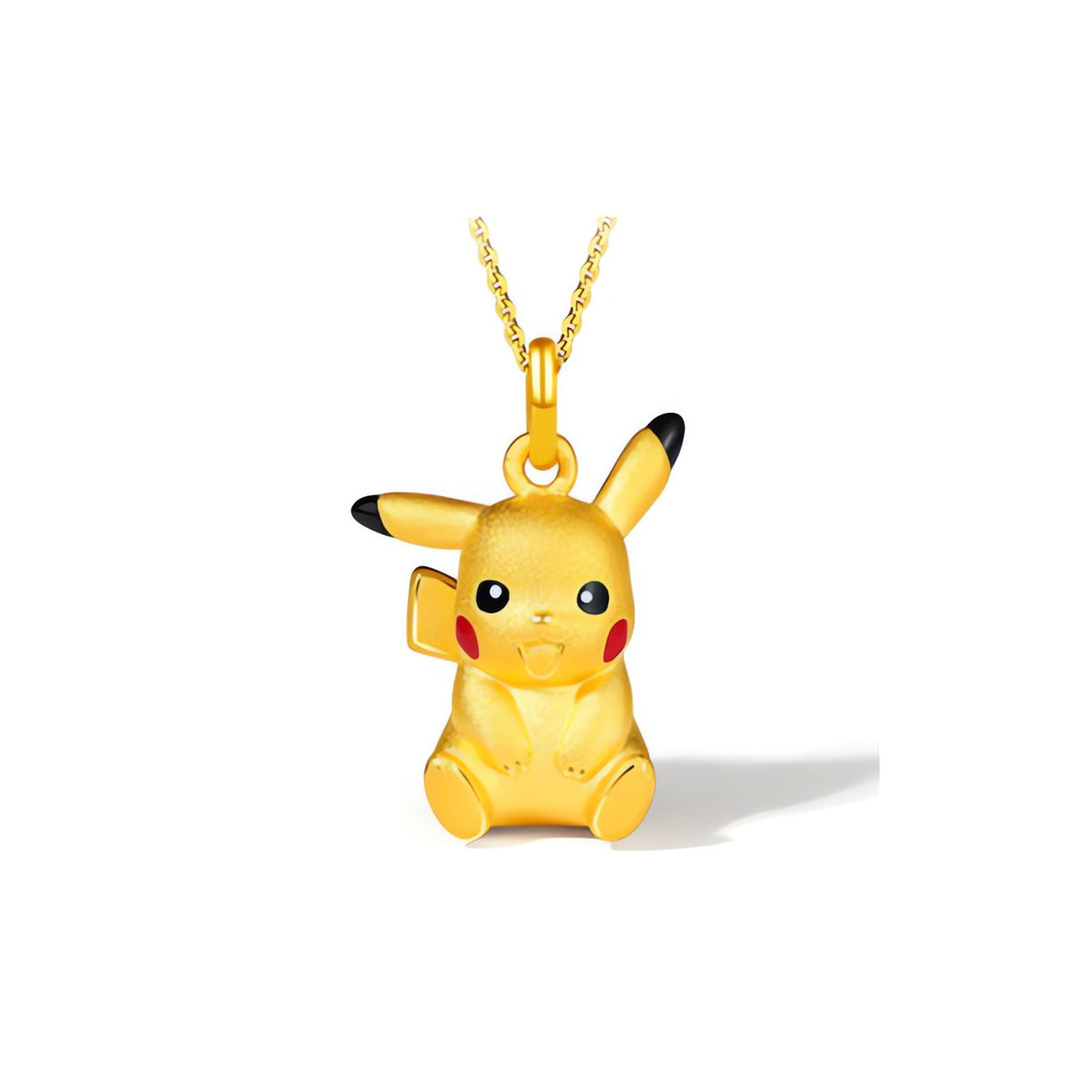 Gold Pikachu pendant necklace
