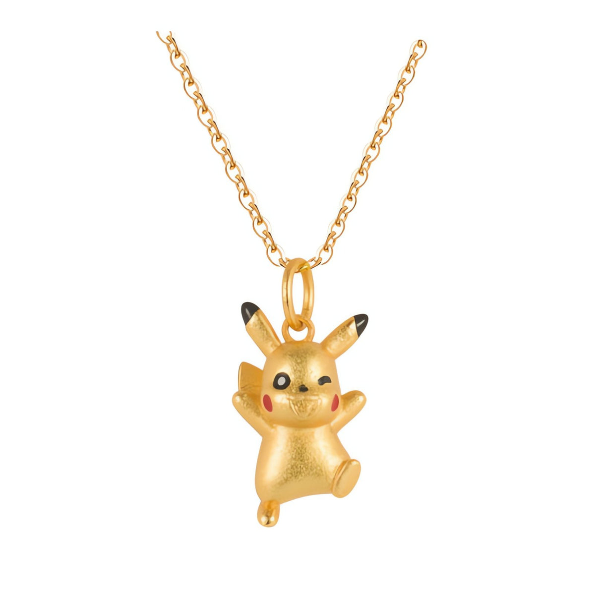 Gold Pikachu pendant necklace – Pikachu Standing Gold 2