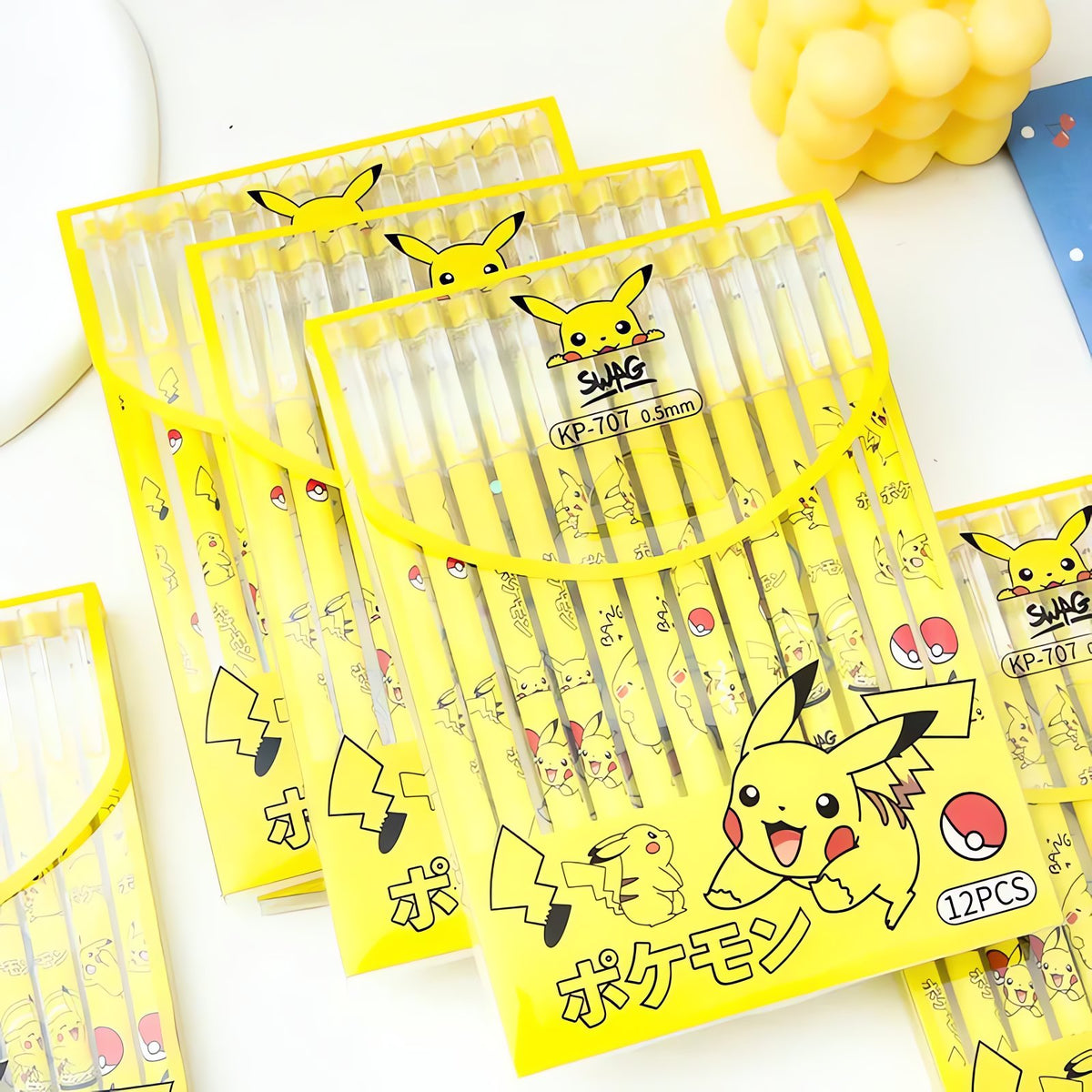 Pack of 12 Pikachu pens, 0.5mm black – photo 2