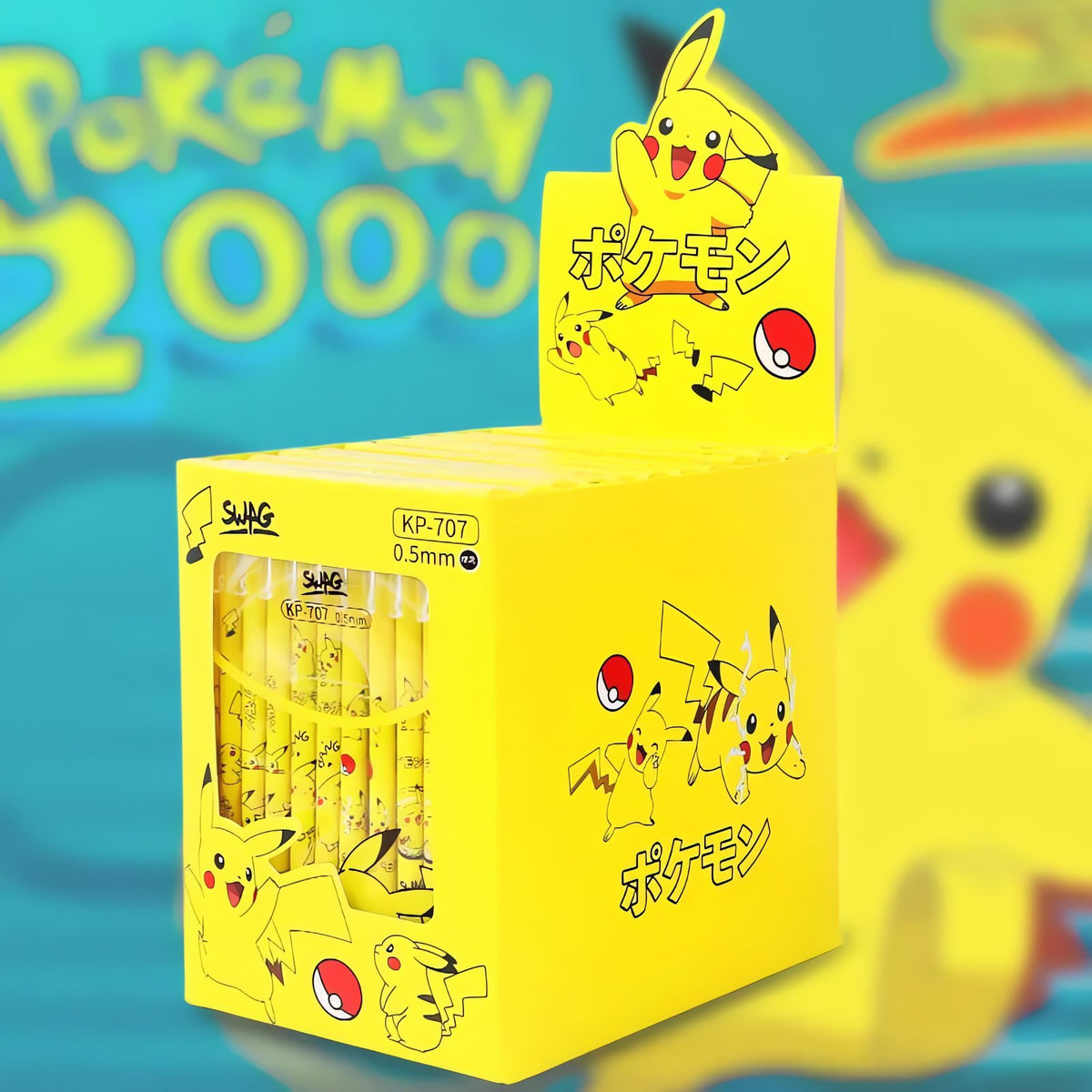 Pack of 12 Pikachu pens, 0.5mm black – photo 5
