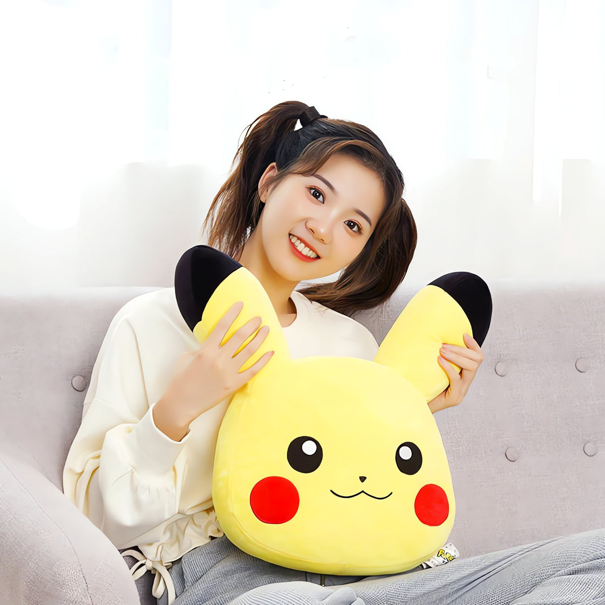 Pikachu plush cushion, 35x48cm – photo 3
