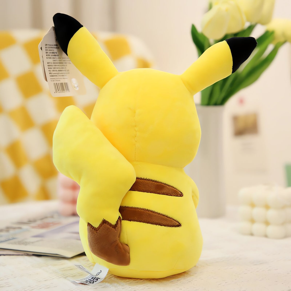 Sitting Pikachu plush toy with red tie, 26cm – photo 2