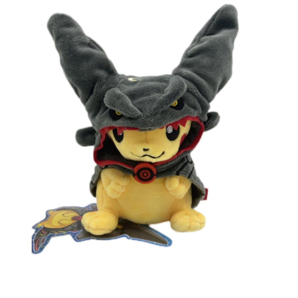 Pikachu plush toy in a Rayquaza costume, 23cm – Pikachu as Black Rayquaza, Closed Mouth