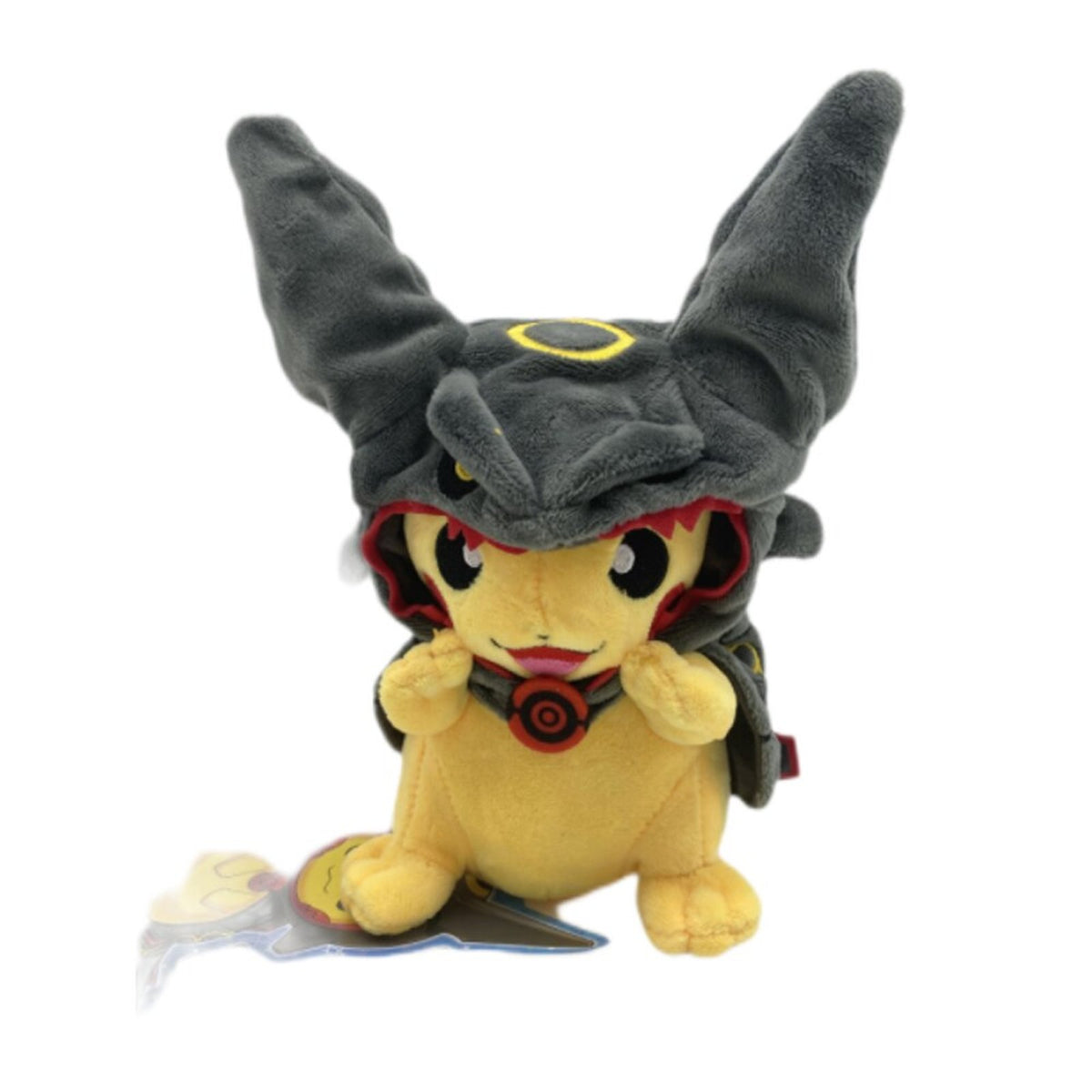 Pikachu plush toy in a Rayquaza costume, 23cm – Pikachu as Black Rayquaza, Open Mouth