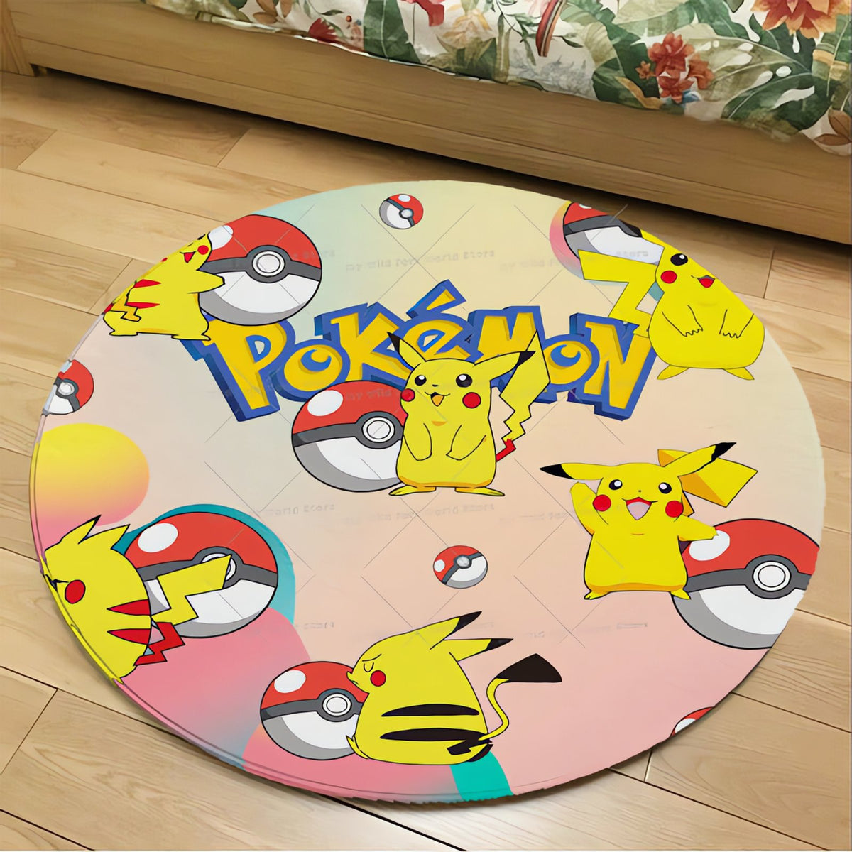 Round Pikachu flannel rug – photo 4
