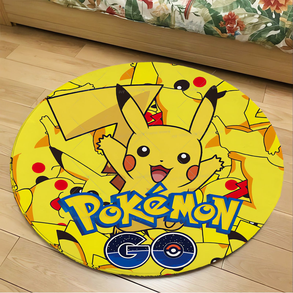 Round Pikachu flannel rug – Pikachu 3