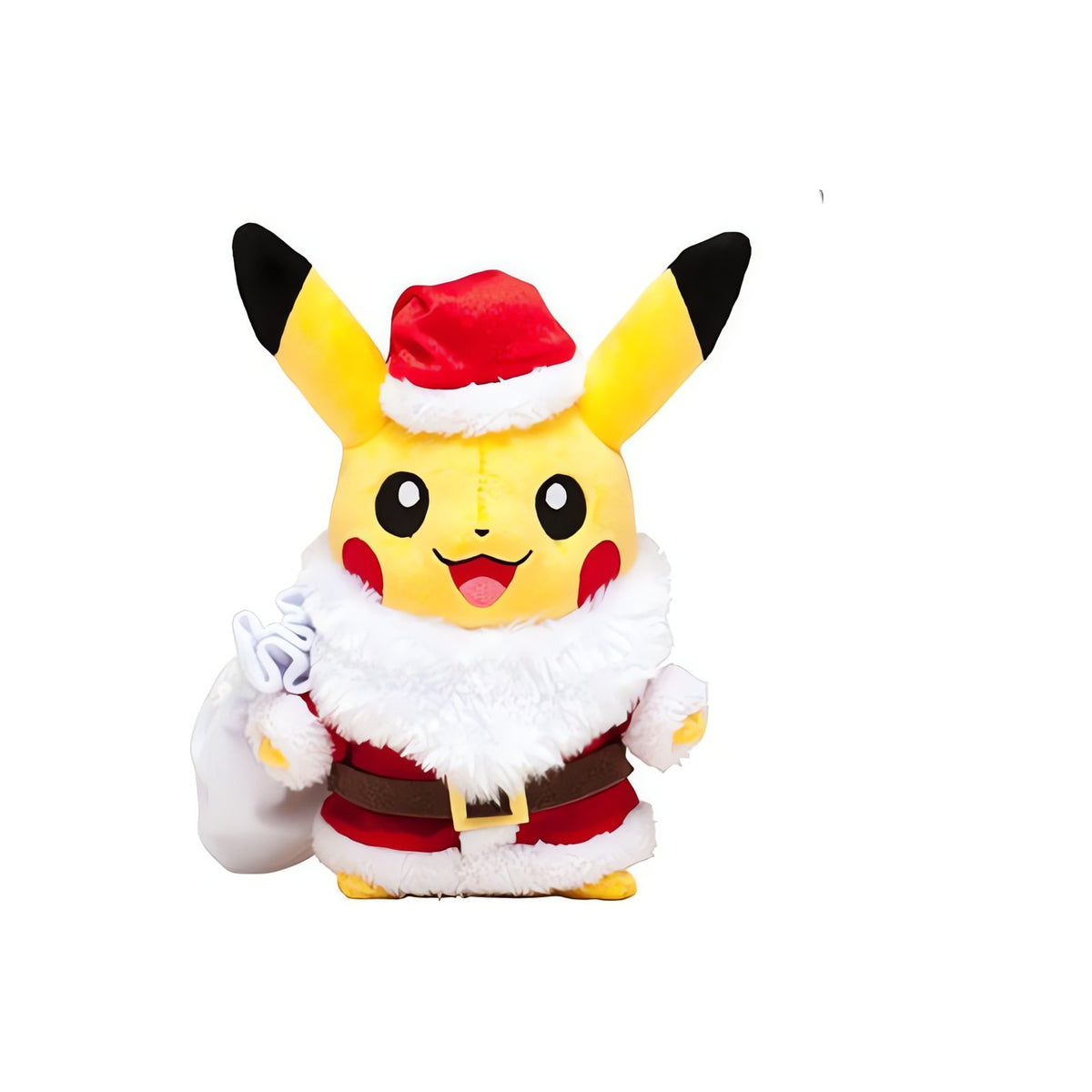 Pikachu plush toy dressed as Father Christmas