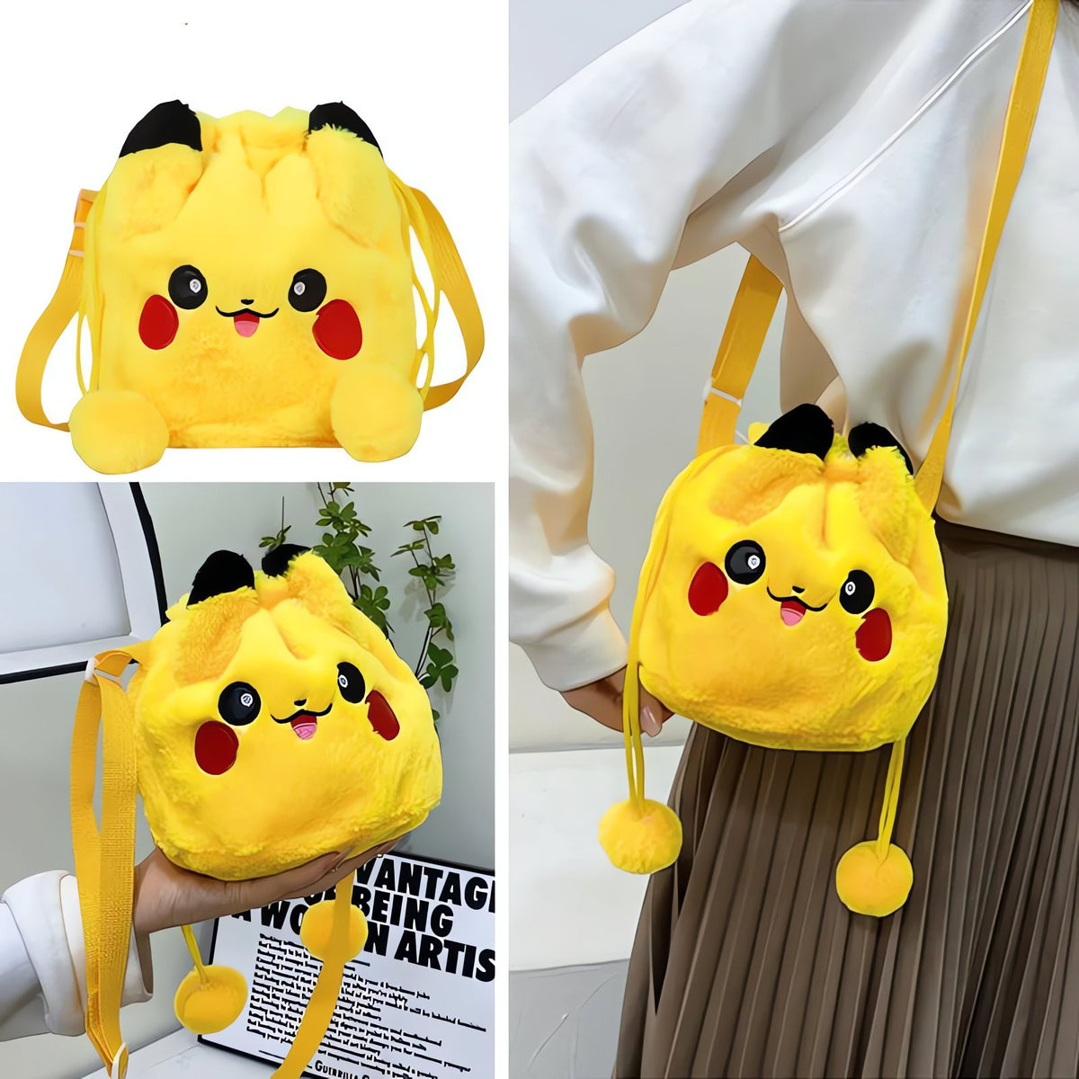 Fluffy Pikachu shoulder bag