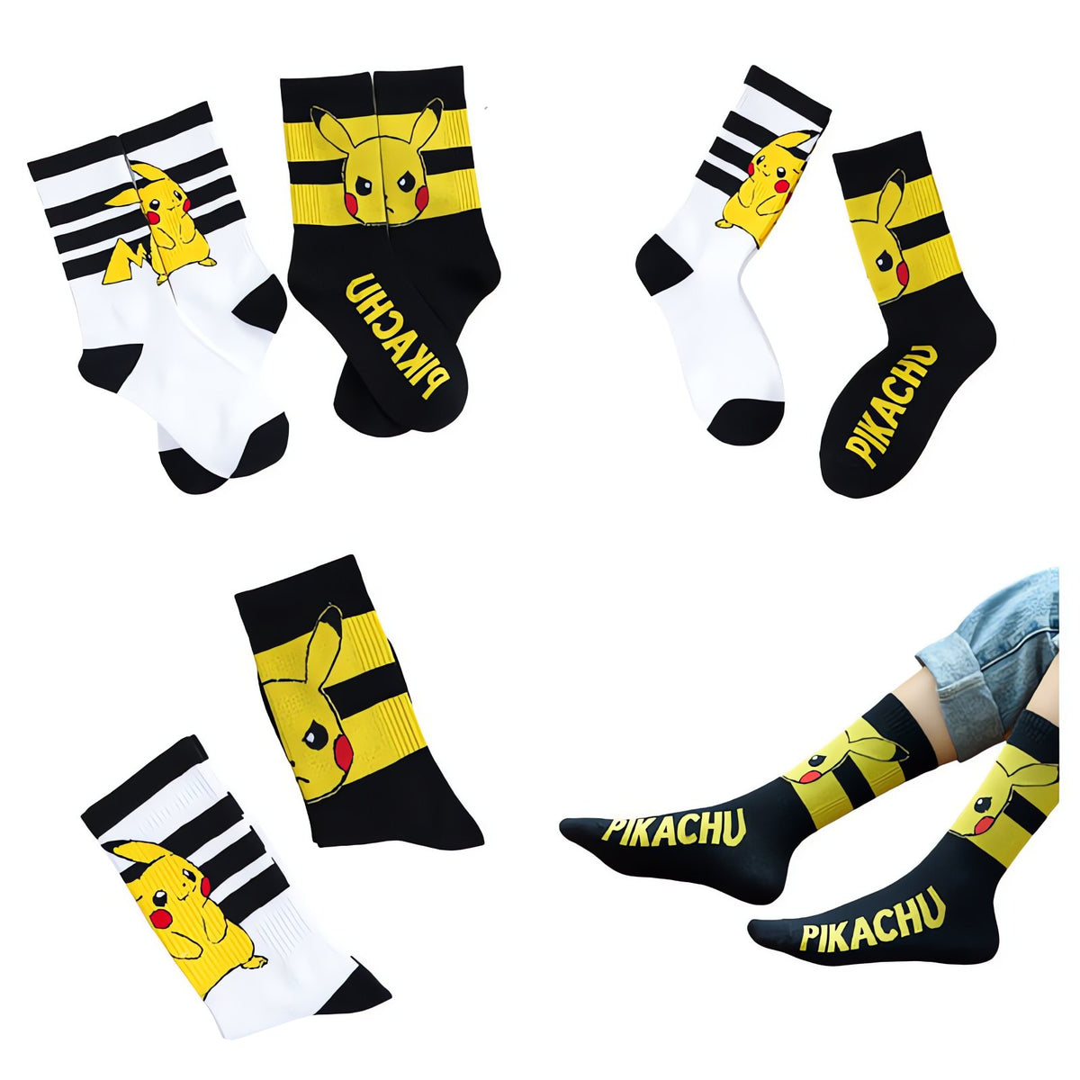 Pikachu print sports socks for adults