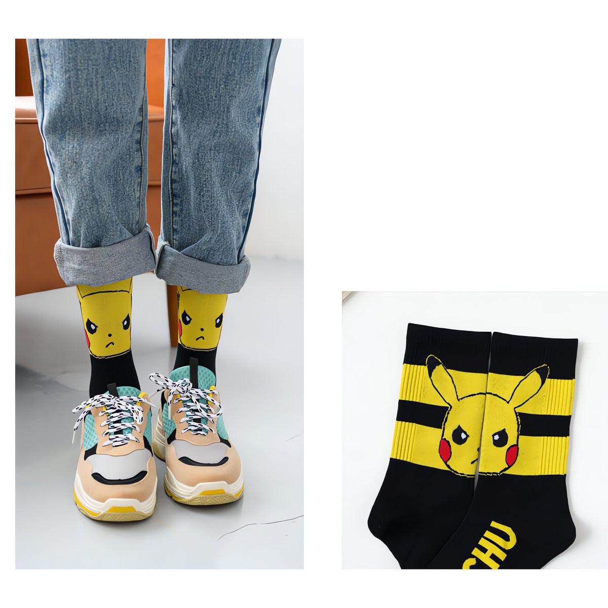 Pikachu print sports socks for adults – photo 6