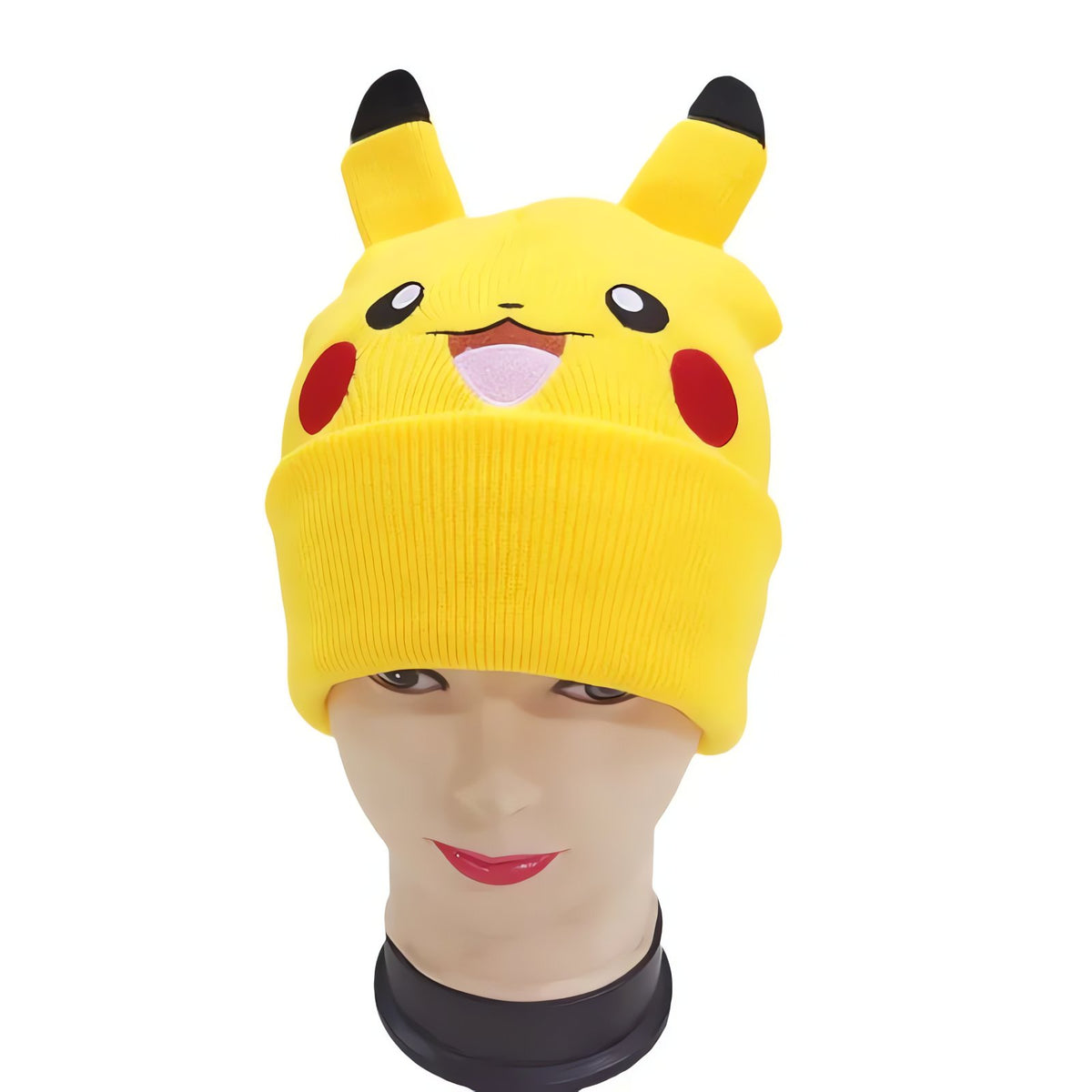 Pikachu cosplay winter hat with ears – photo 3