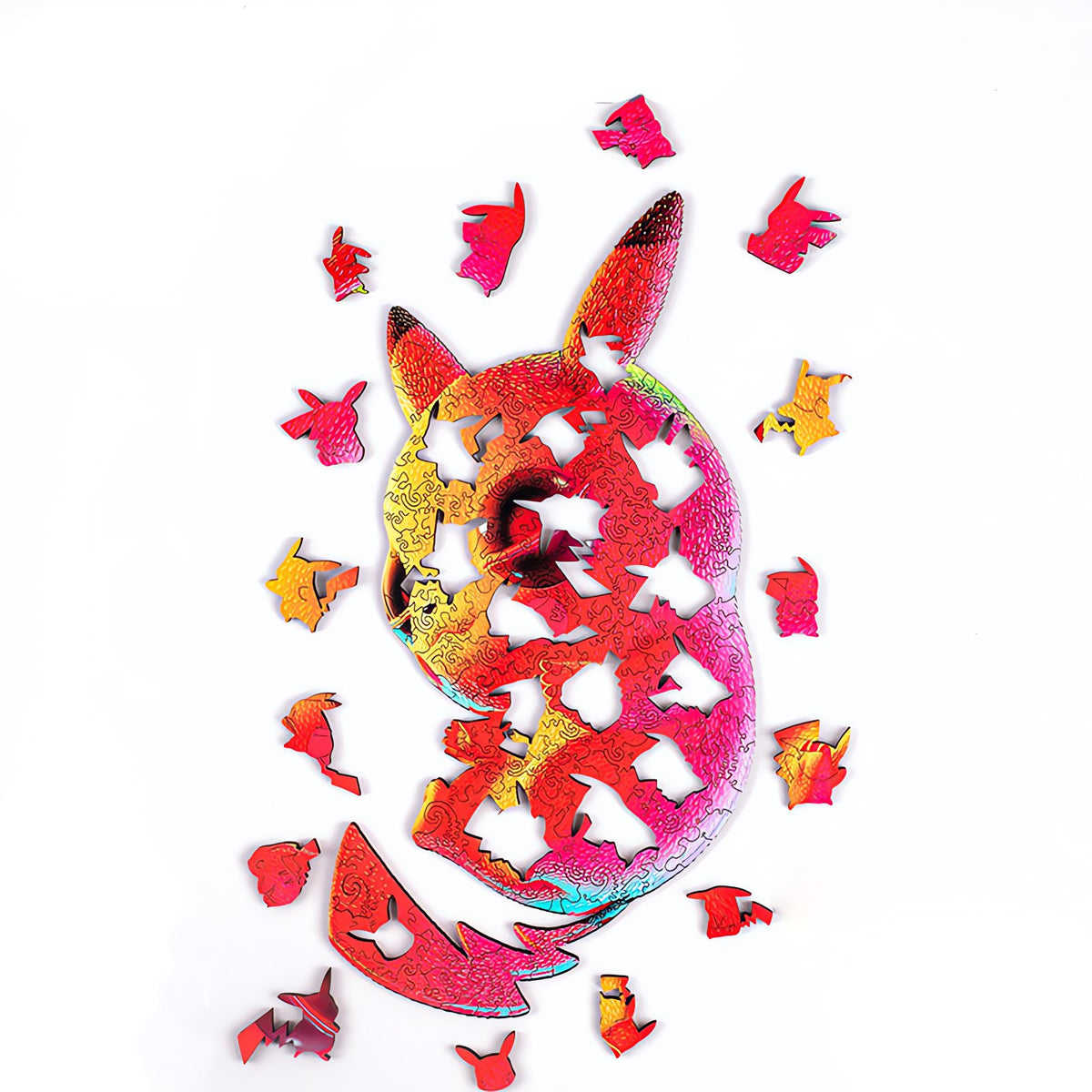 Colourful wooden Pikachu puzzle