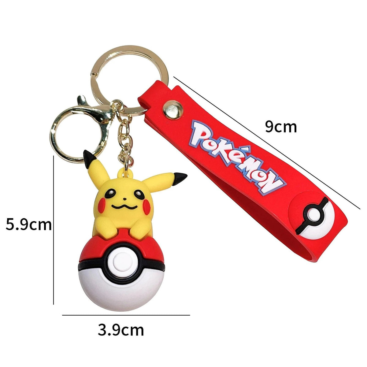 Poké Ball keyring with Pokémon figure charm – photo 6