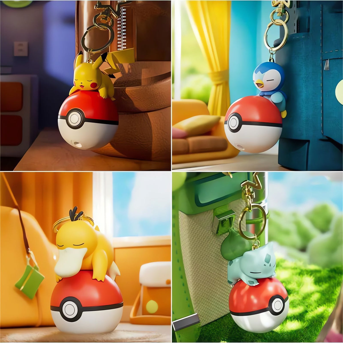 Poké Ball keyring with Pokémon charm