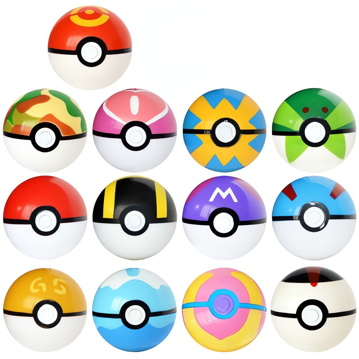 Set of Pokémon Poké Balls, 7cm