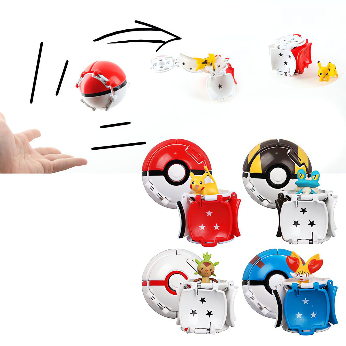 Set of 12 Poké Balls with Pokémon figures – photo 7