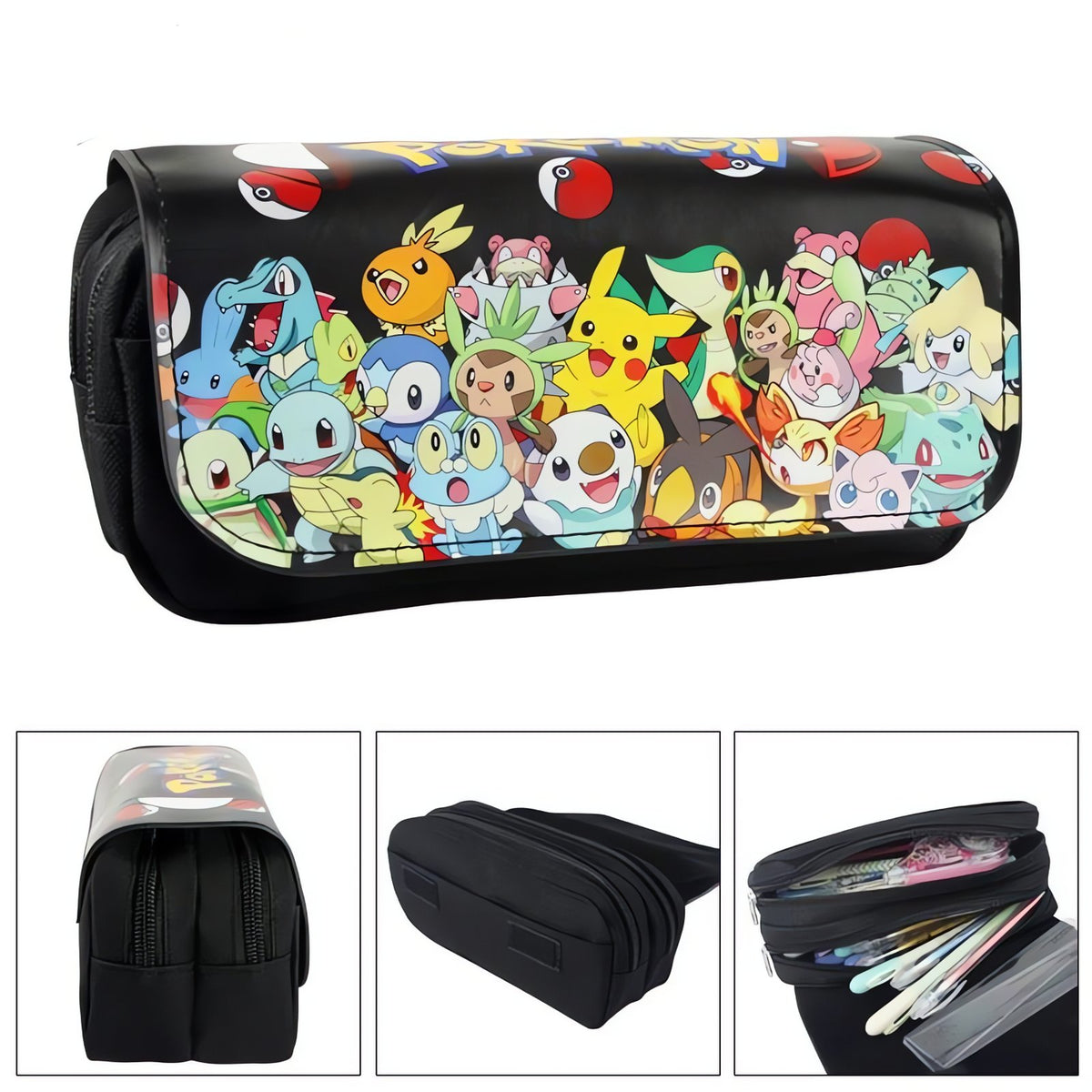 Pokémon canvas pencil case with two compartments