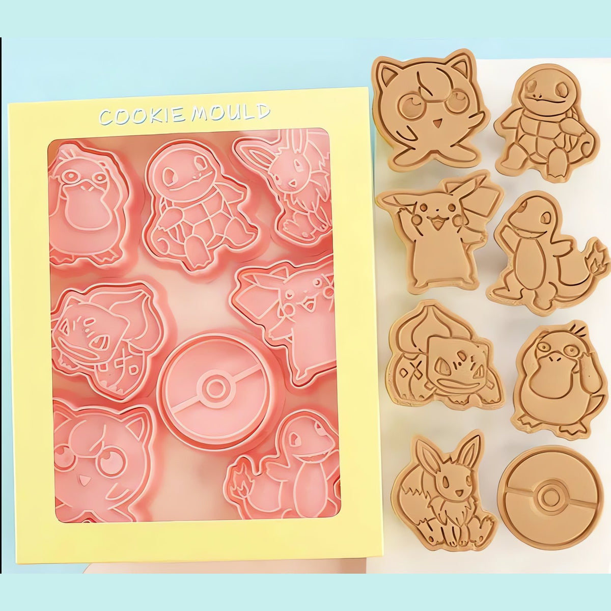 Set of six Pokémon cookie cutters