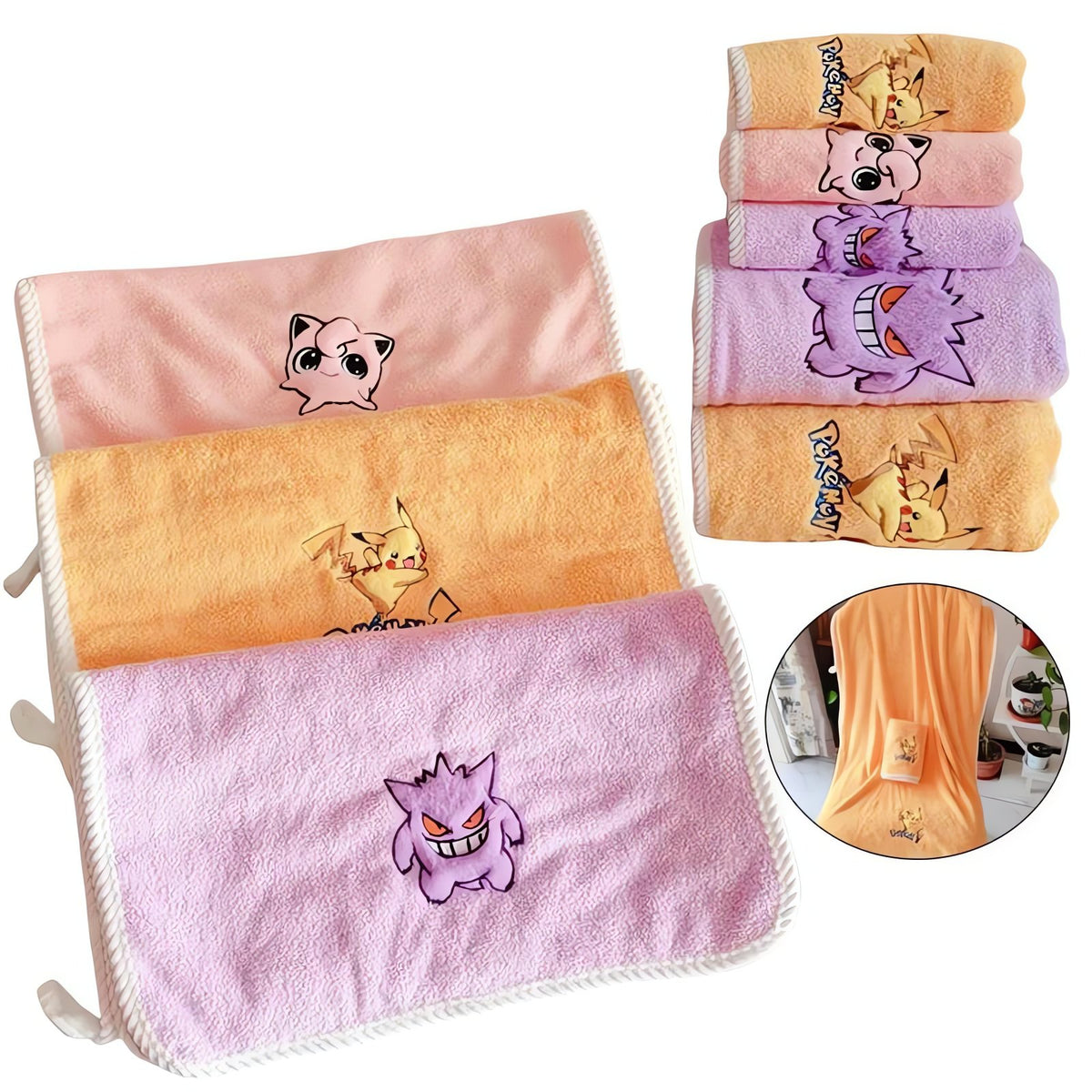 Pokémon coral velvet towel