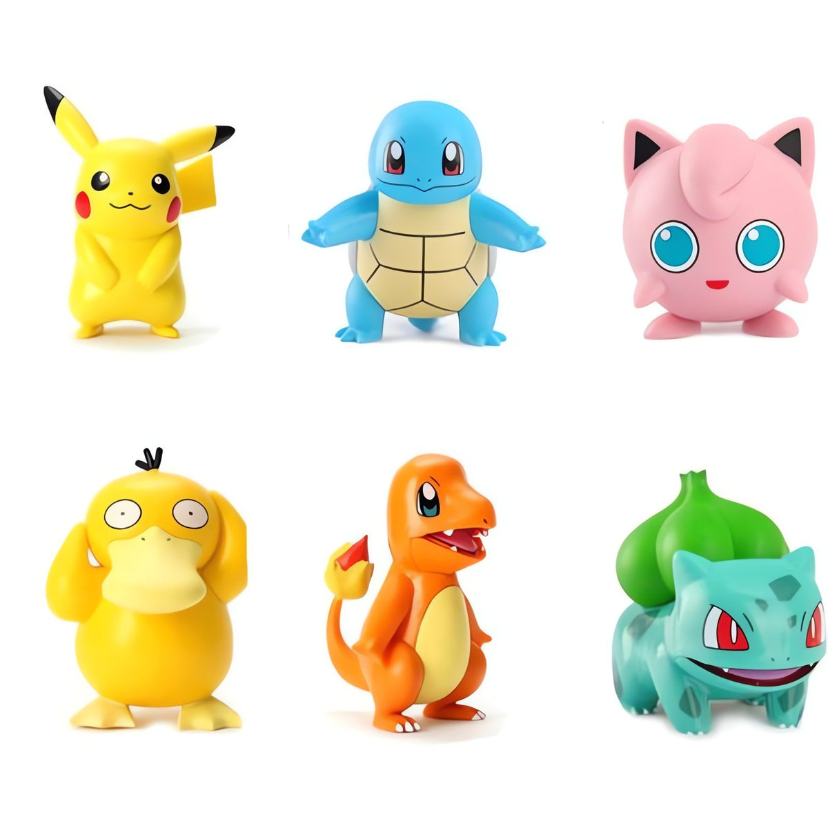 Set of six Pokémon figures including Pikachu and Squirtle