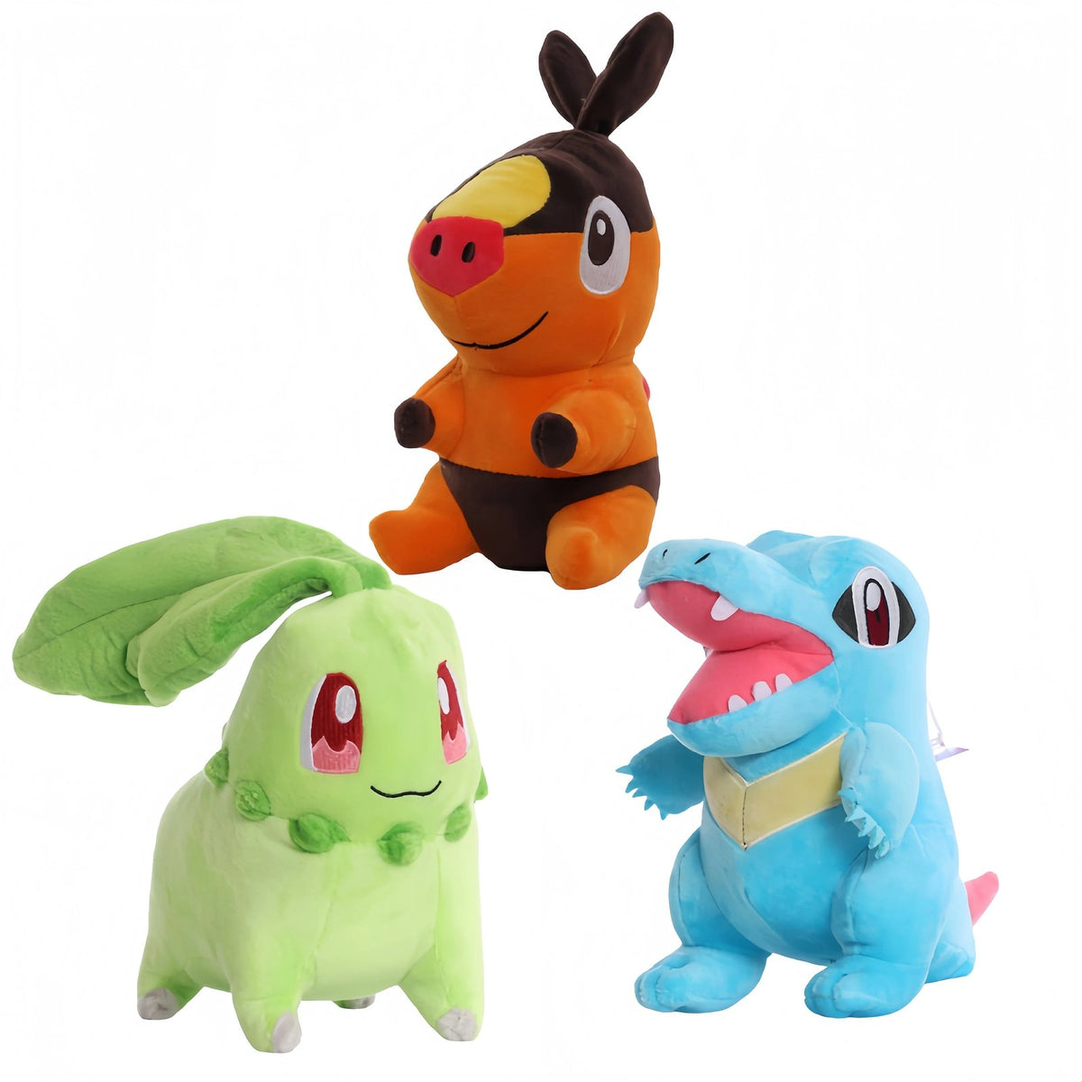 Chikorita, Tepig and Totodile plush toy set